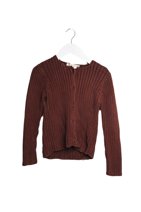 A Brown Cardigans from Bonpoint in size 6T for girl. (Front View)