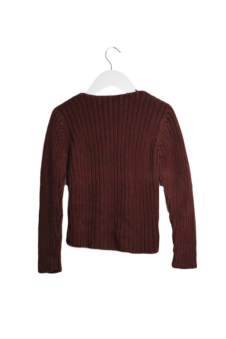 A Brown Cardigans from Bonpoint in size 6T for girl. (Back View)