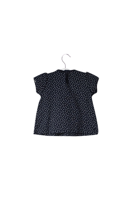 A Navy Short Sleeve Tops from Petit Bateau in size 3-6M for girl. (Back View)