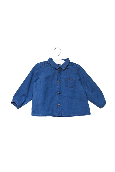 A Blue Long Sleeve Shirts from Bonpoint in size 12-18M for boy. (Front View)