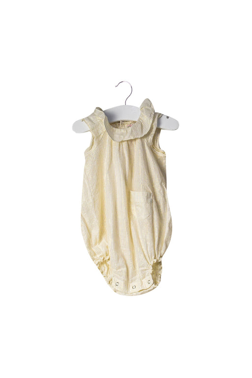 A Gold Sleeveless Rompers from Bonpoint in size 3-6M for girl. (Front View)