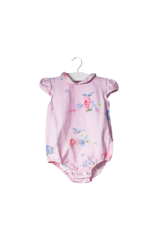 A Pink Short Sleeve Bodysuits from Lapin House in size 6-12M for girl. (Front View)