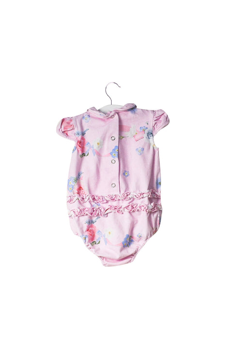 A Pink Short Sleeve Bodysuits from Lapin House in size 6-12M for girl. (Back View)