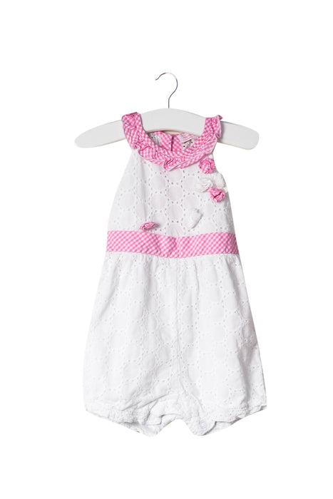A White Sleeveless Rompers from Nicholas & Bears in size 3-6M for girl. (Front View)