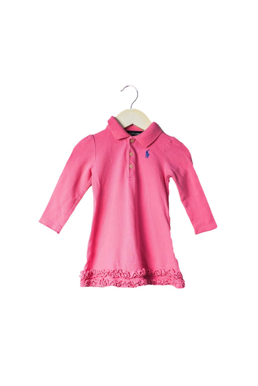 A Pink Long Sleeve Dresses from Ralph Lauren in size 6-12M for girl. (Front View)