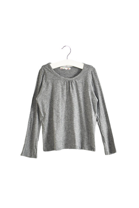 A Grey Long Sleeve Tops from Bonpoint in size 6T for girl. (Front View)