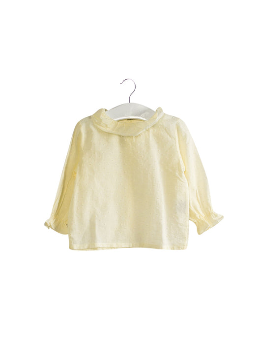 A Yellow Long Sleeve Tops from Bebe Organic in size 6-12M for girl. (Front View)