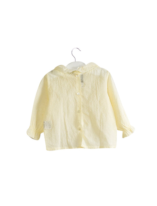 A Yellow Long Sleeve Tops from Bebe Organic in size 6-12M for girl. (Back View)