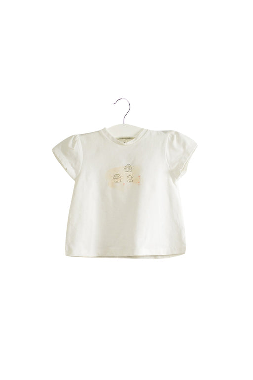 A White Short Sleeve T Shirts from Knot in size 0-3M for girl. (Front View)