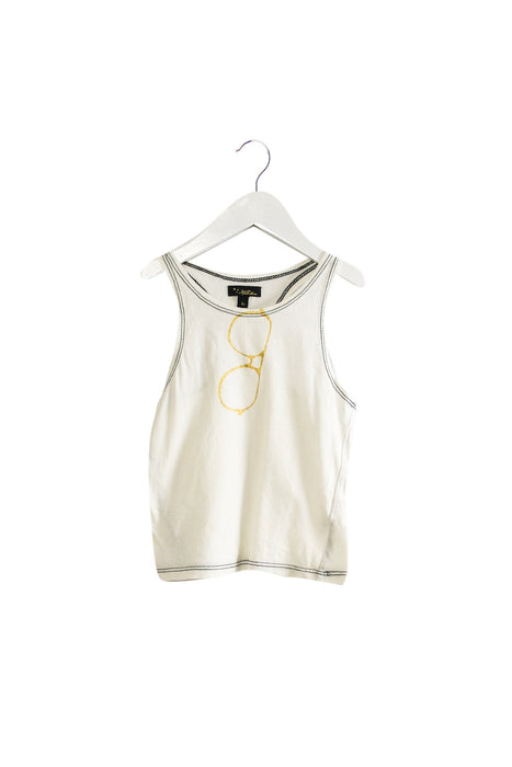 A White Sleeveless Tops from Velveteen in size 4T for girl. (Front View)