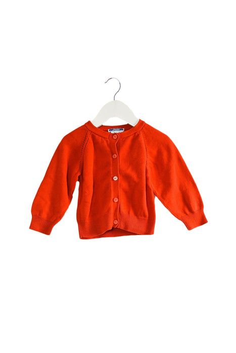 A Orange Cardigans from Jacadi in size 6-12M for girl. (Front View)