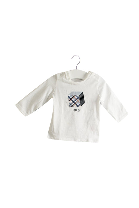 A White Long Sleeve Tops from Boss in size 0-3M for boy. (Front View)