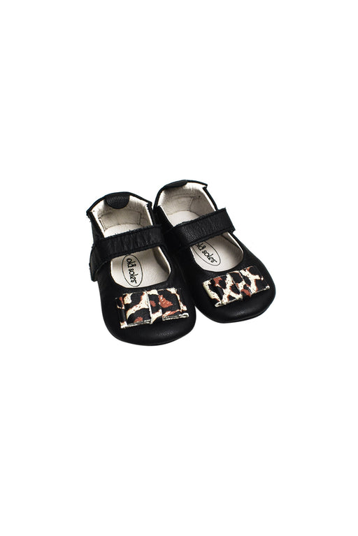 A Black Flats from Old Soles in size 3-6M for girl. (Front View)