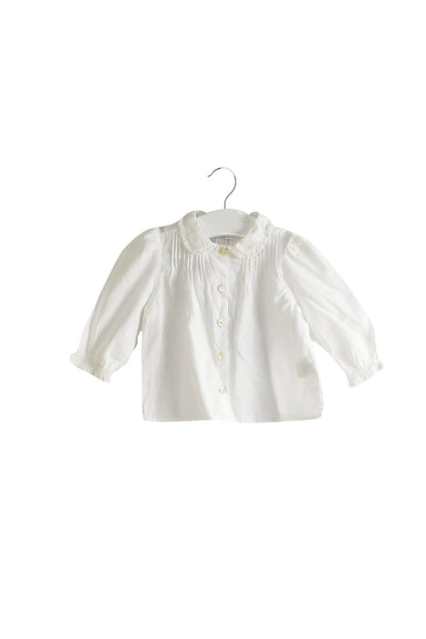 A White Long Sleeve Tops from Jacadi in size 3-6M for girl. (Front View)