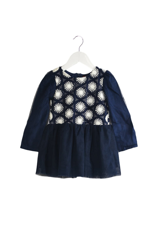A Navy Long Sleeve Dresses from Catimini in size 2T for girl. (Front View)