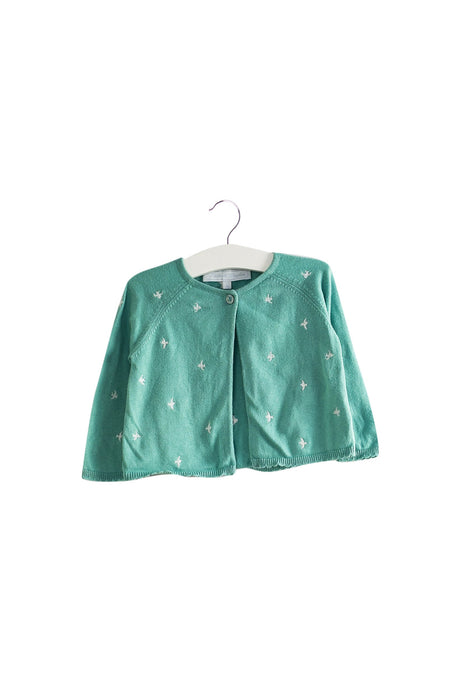 A Green Cardigans from Tartine et Chocolat in size 6-12M for girl. (Front View)