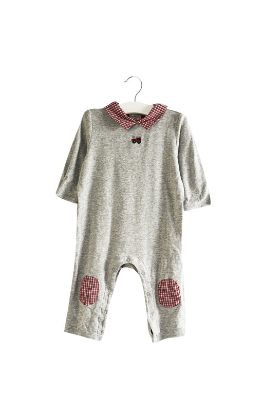 A Grey Long Sleeve Jumpsuits from Janie & Jack in size 6-12M for boy. (Front View)