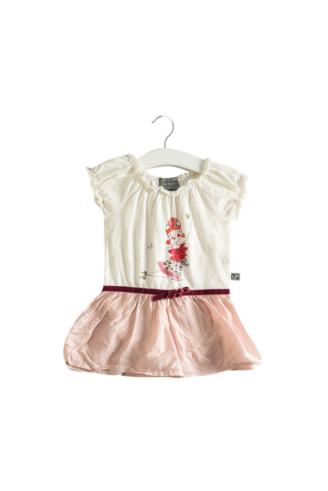 A White Short Sleeve Bodysuits from and the little dog laughed in size 3-6M for girl. (Front View)