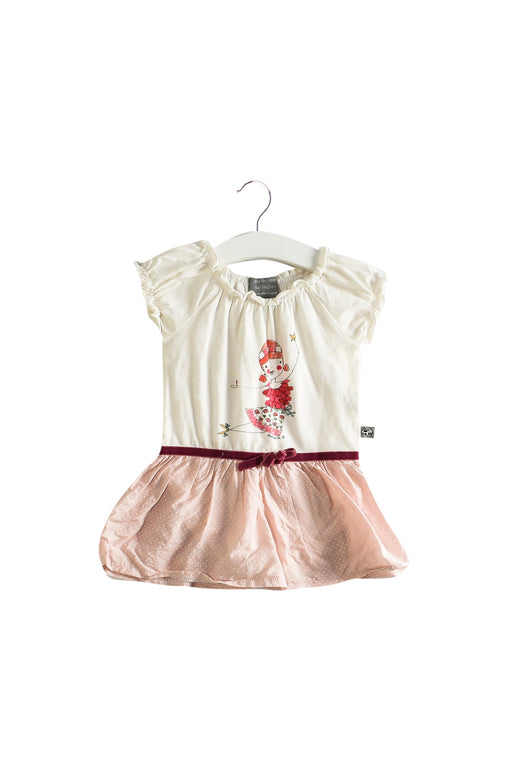 A White Short Sleeve Bodysuits from and the little dog laughed in size 3-6M for girl. (Front View)
