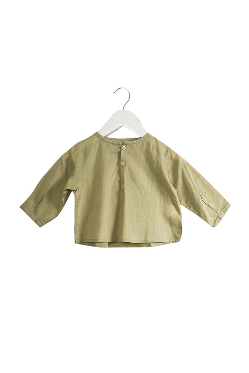A Ivory Long Sleeve Tops from Lili & The Funky Boys in size 6-12M for girl. (Front View)