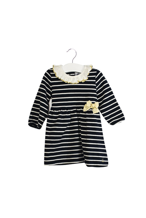 A Navy Sweater Dresses from Petit Bateau in size 6-12M for girl. (Front View)