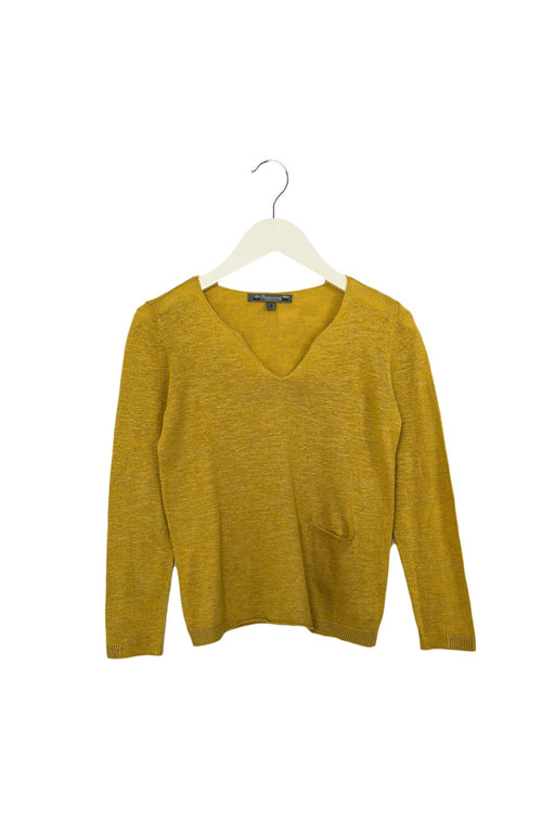 A Yellow Long Sleeve Tops from Bonpoint in size 6T for boy. (Front View)