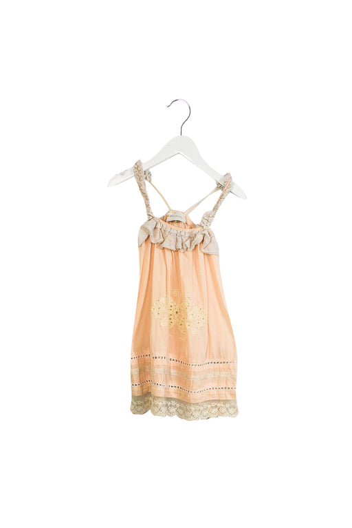 A Pink Sleeveless Tops from Milapinou in size 4T for girl. (Front View)