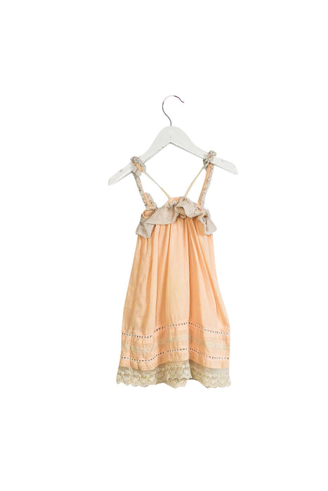 A Pink Sleeveless Tops from Milapinou in size 4T for girl. (Back View)