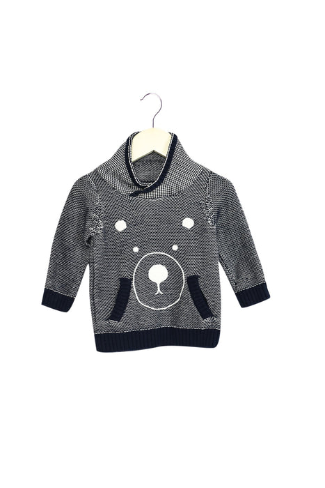 A Navy Knit Sweaters from Seed in size 0-3M for boy. (Front View)