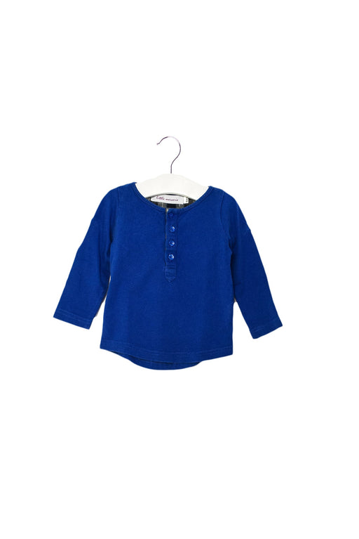 A Blue Long Sleeve Tops from Little Mercerie in size 3-6M for boy. (Front View)