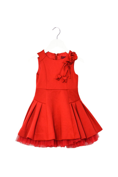 A Red Sleeveless Dresses from Nicholas & Bears in size 6-12M for girl. (Front View)