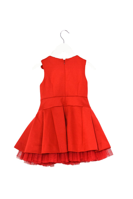 A Red Sleeveless Dresses from Nicholas & Bears in size 6-12M for girl. (Back View)
