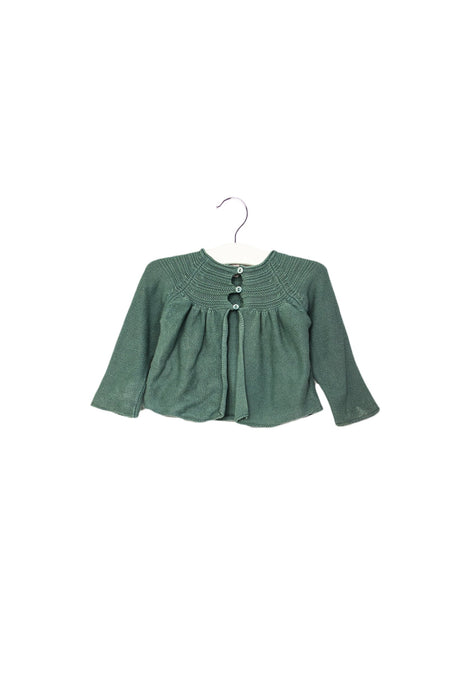 A Green Cardigans from Bonpoint in size 3-6M for girl. (Front View)
