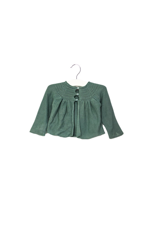 A Green Cardigans from Bonpoint in size 3-6M for girl. (Front View)