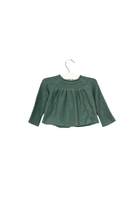 A Green Cardigans from Bonpoint in size 3-6M for girl. (Back View)
