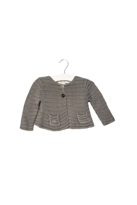 A Grey Cardigans from Château de Sable in size 0-3M for girl. (Front View)