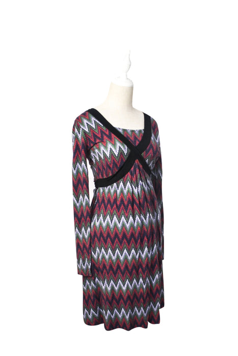 A Red Long Sleeve Dresses from Pomkin in size M for maternity. (Front View)