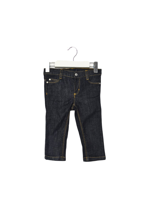 A Navy Jeans from Petit Bateau in size 6-12M for boy. (Front View)