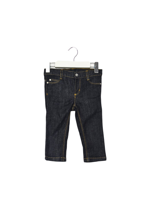 A Navy Jeans from Petit Bateau in size 6-12M for boy. (Front View)