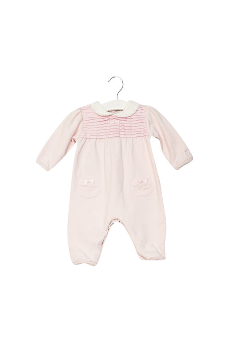 A Pink Long Sleeve Jumpsuits from Emile et Rose in size 0-3M for girl. (Front View)