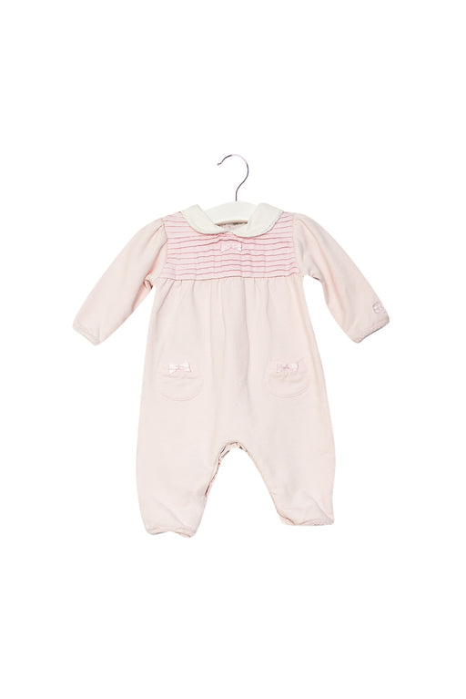 A Pink Long Sleeve Jumpsuits from Emile et Rose in size 0-3M for girl. (Front View)