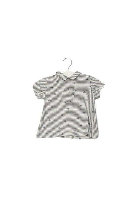 A White Short Sleeve Tops from Bout'Chou in size 3-6M for boy. (Front View)