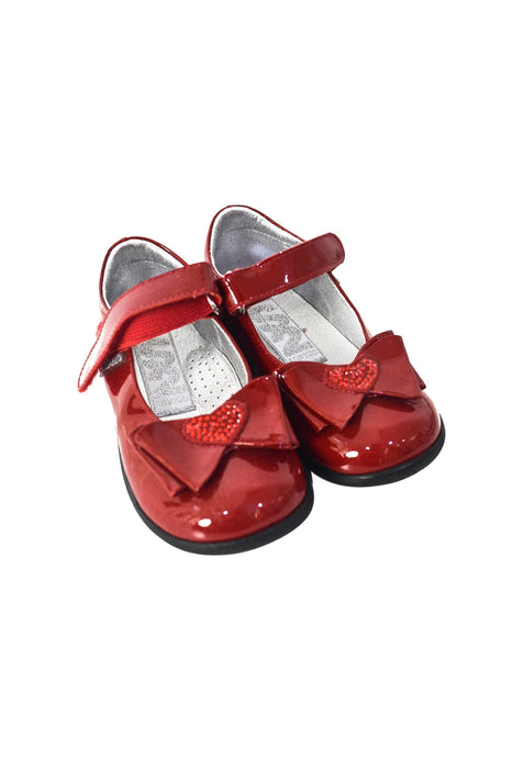 A Red Flats from Step2wo in size 18-24M for girl. (Front View)