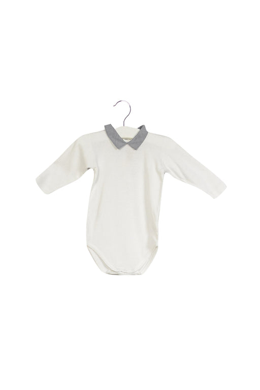 A White Long Sleeve Bodysuits from Bonpoint in size 3-6M for girl. (Front View)