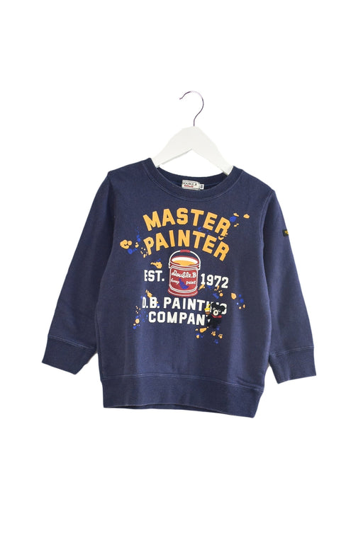 A Navy Crewneck Sweatshirts from Miki House in size 2T for girl. (Front View)