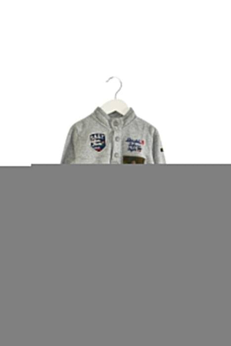 A Grey Buttoned Sweatshirts from Miki House in size 2T for girl. (Front View)