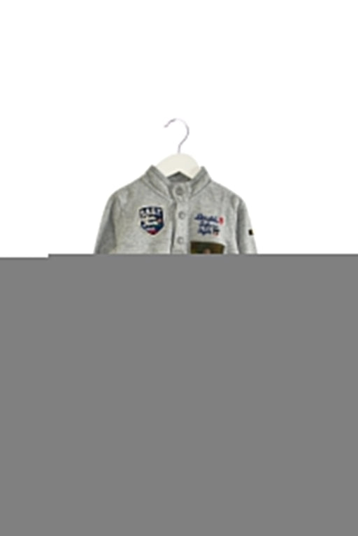 A Grey Buttoned Sweatshirts from Miki House in size 2T for girl. (Front View)