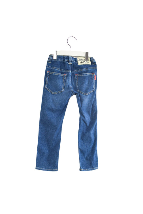 A Blue Jeans from Miki House in size 4T for girl. (Back View)