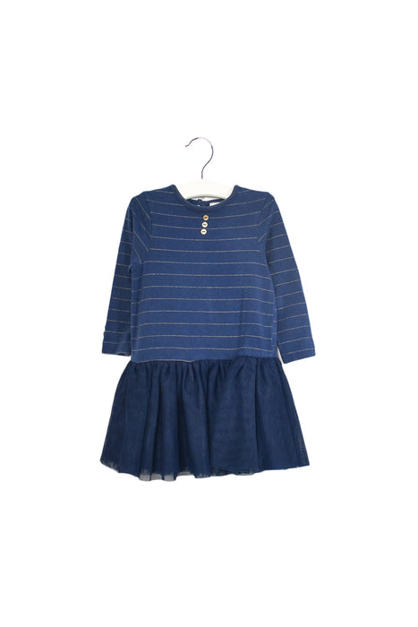 A Navy Long Sleeve Dresses from Cadet Rousselle in size 12-18M for girl. (Front View)