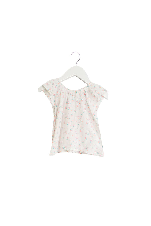 A White Short Sleeve Tops from Kidsagogo in size 3-6M for girl. (Front View)